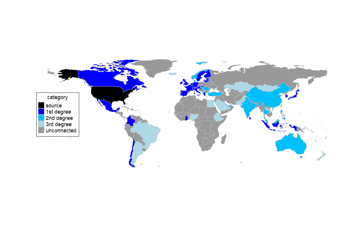 Map of USD lines